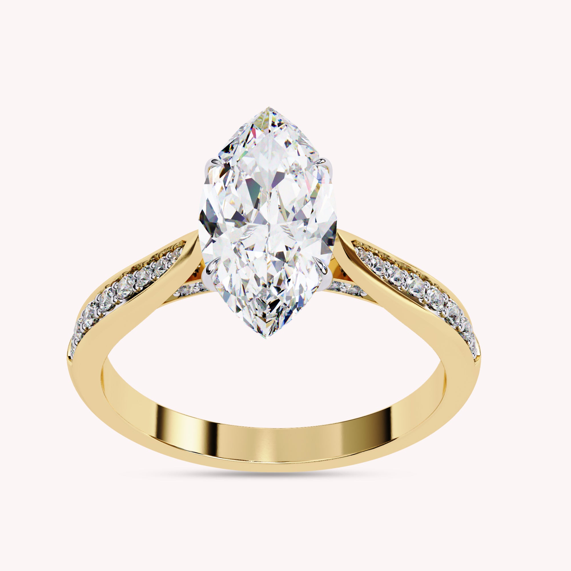 Elin Marquise Cut Solitaire Lab Grown Diamond Engagement Ring