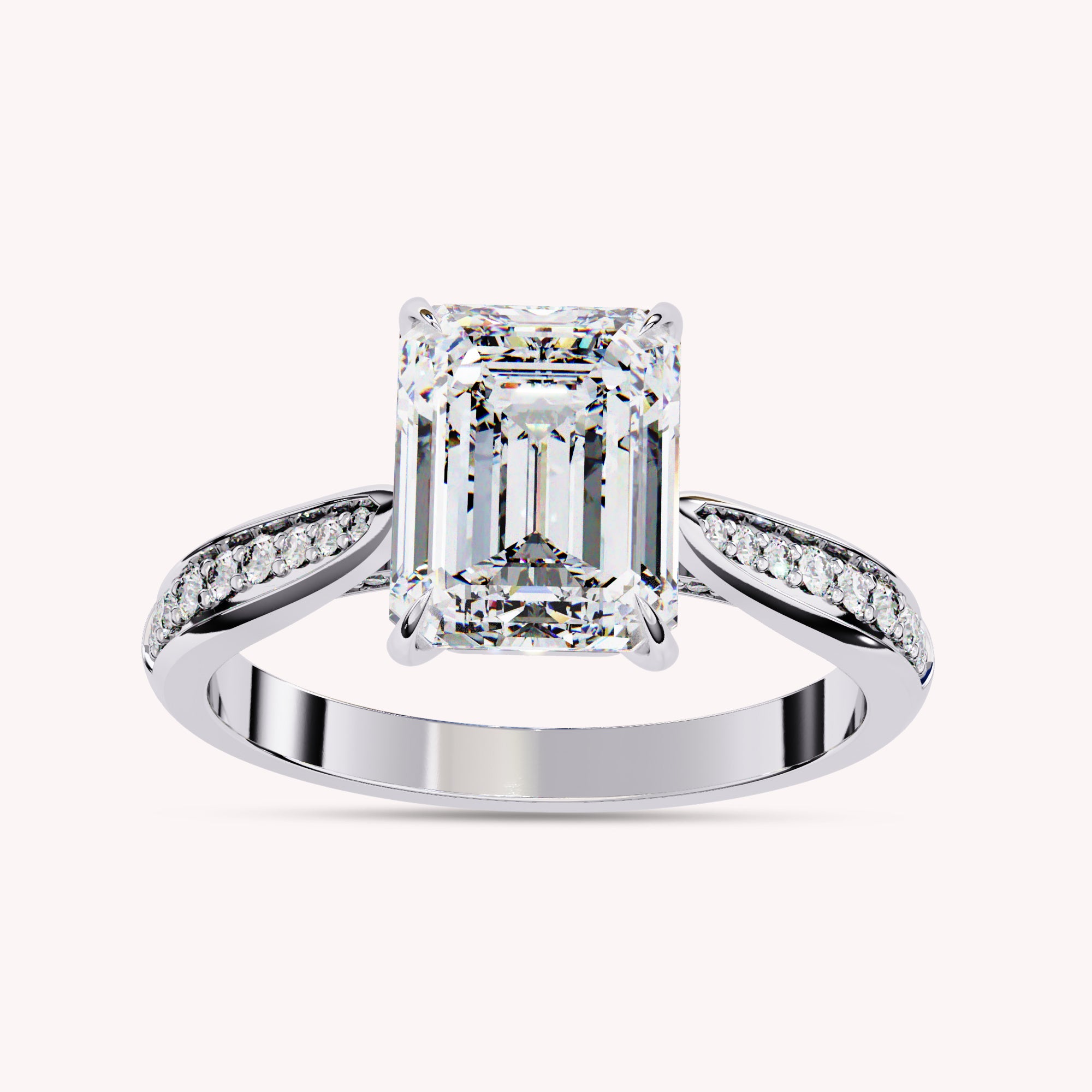 Nadia Emerald Cut Stackable Lab Grown Diamond Engagement Ring