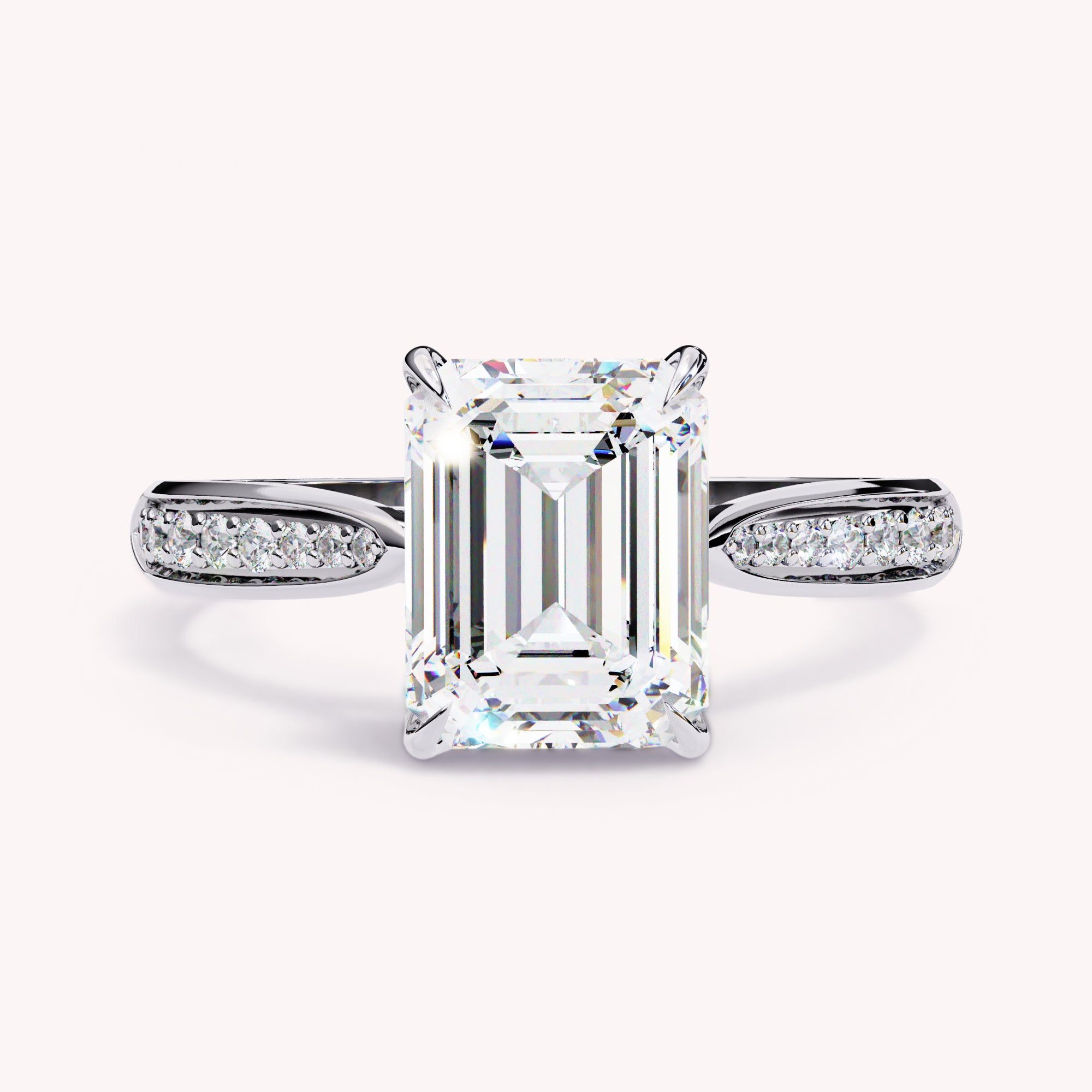 Nadia Emerald Cut Stackable Lab Grown Diamond Engagement Ring