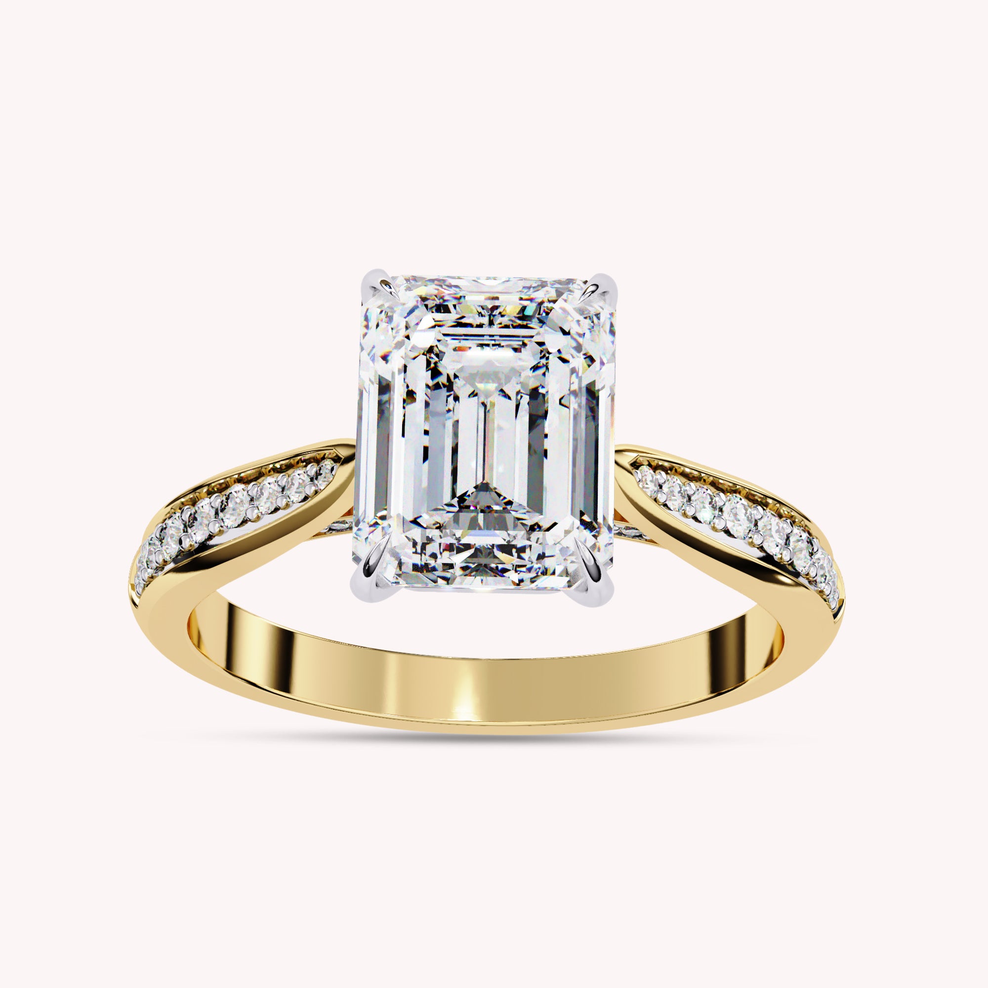 Nadia Emerald Cut Stackable Lab Grown Diamond Engagement Ring