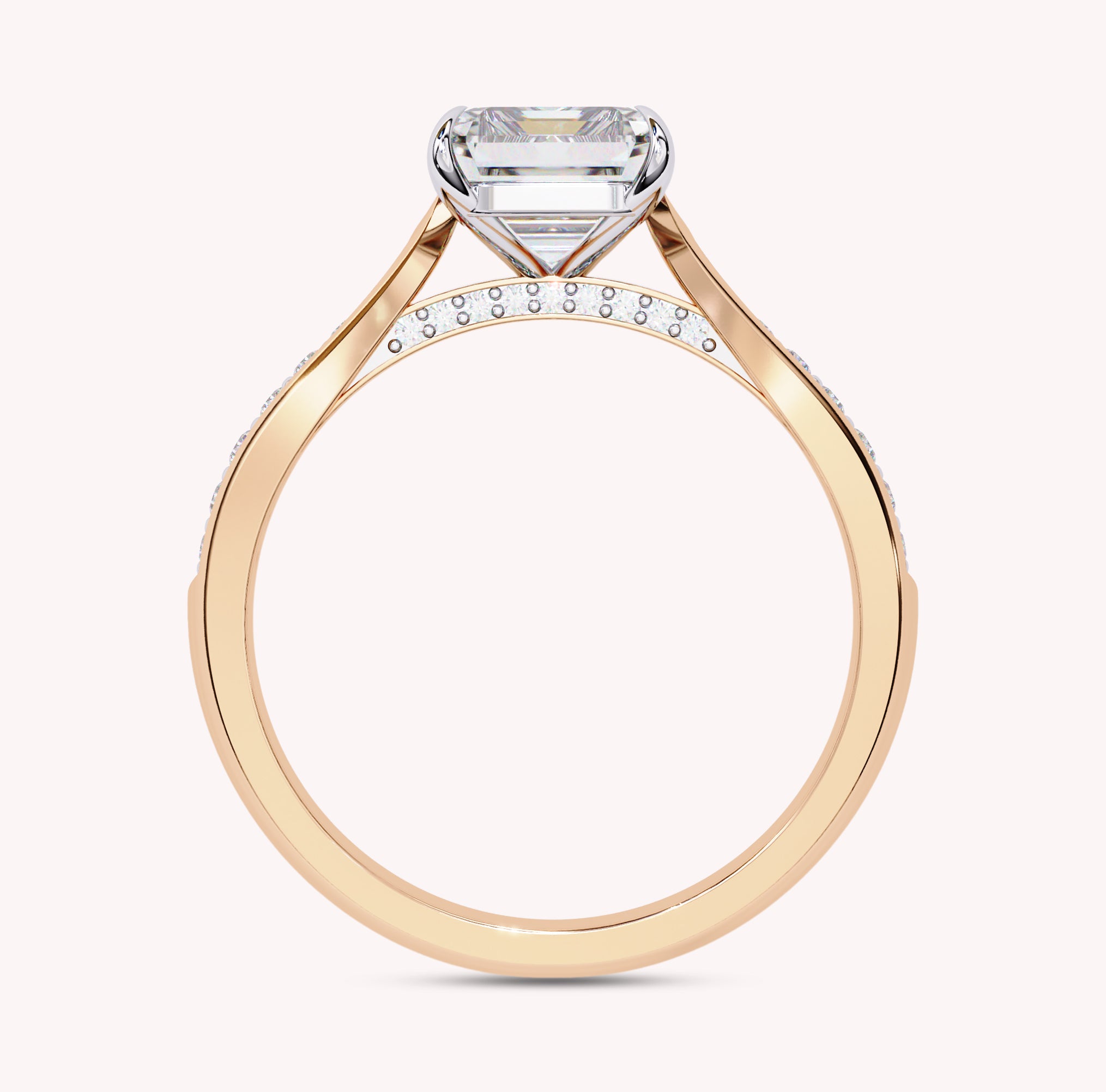 Rayna Radiant Cut Stackable Lab Grown Diamond Engagement Ring