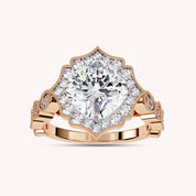 Piper Floral Halo Lab Grown Diamond Engagement Ring