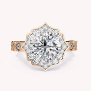 Piper Floral Halo Lab Grown Diamond Engagement Ring