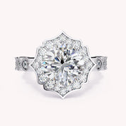 Piper Floral Halo Lab Grown Diamond Engagement Ring