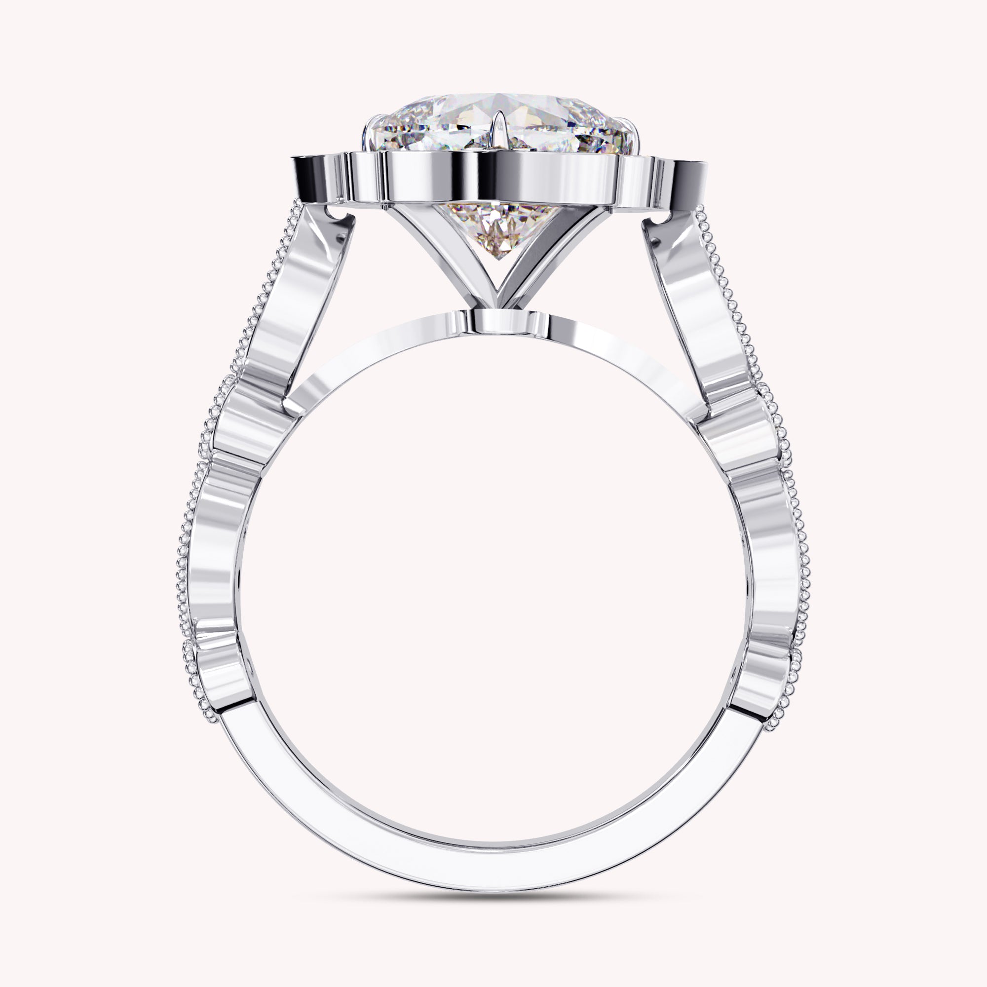 Piper Floral Halo Lab Grown Diamond Engagement Ring