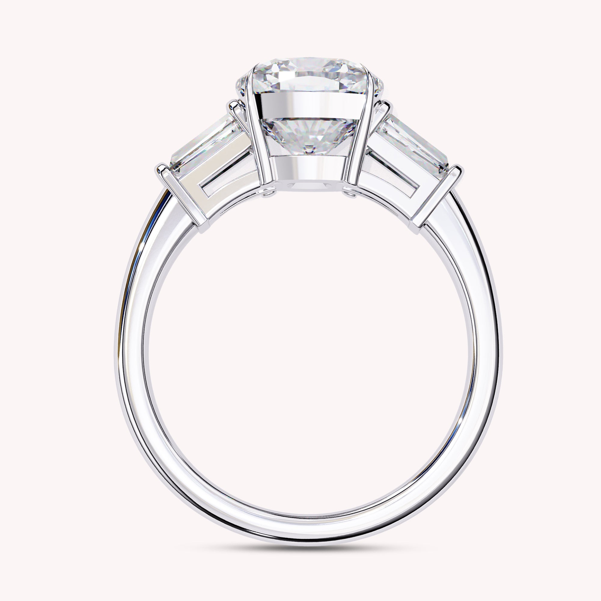 Eabha Three Stone Cushion Cut  Lab Grown Diamond Engagement Ring