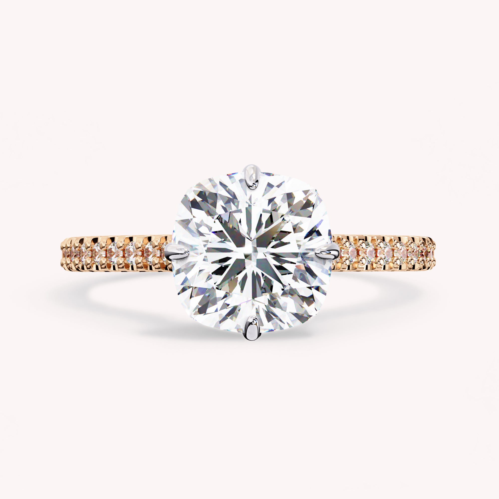 Buttercup Studded Hidden Halo Lab Grown Diamond Engagement Ring