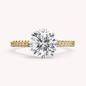 Buttercup Studded Hidden Halo Lab Grown Diamond Engagement Ring