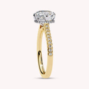 Buttercup Studded Hidden Halo Lab Grown Diamond Engagement Ring