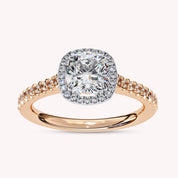 India Classic Halo Lab Grown Diamond Engagement Ring