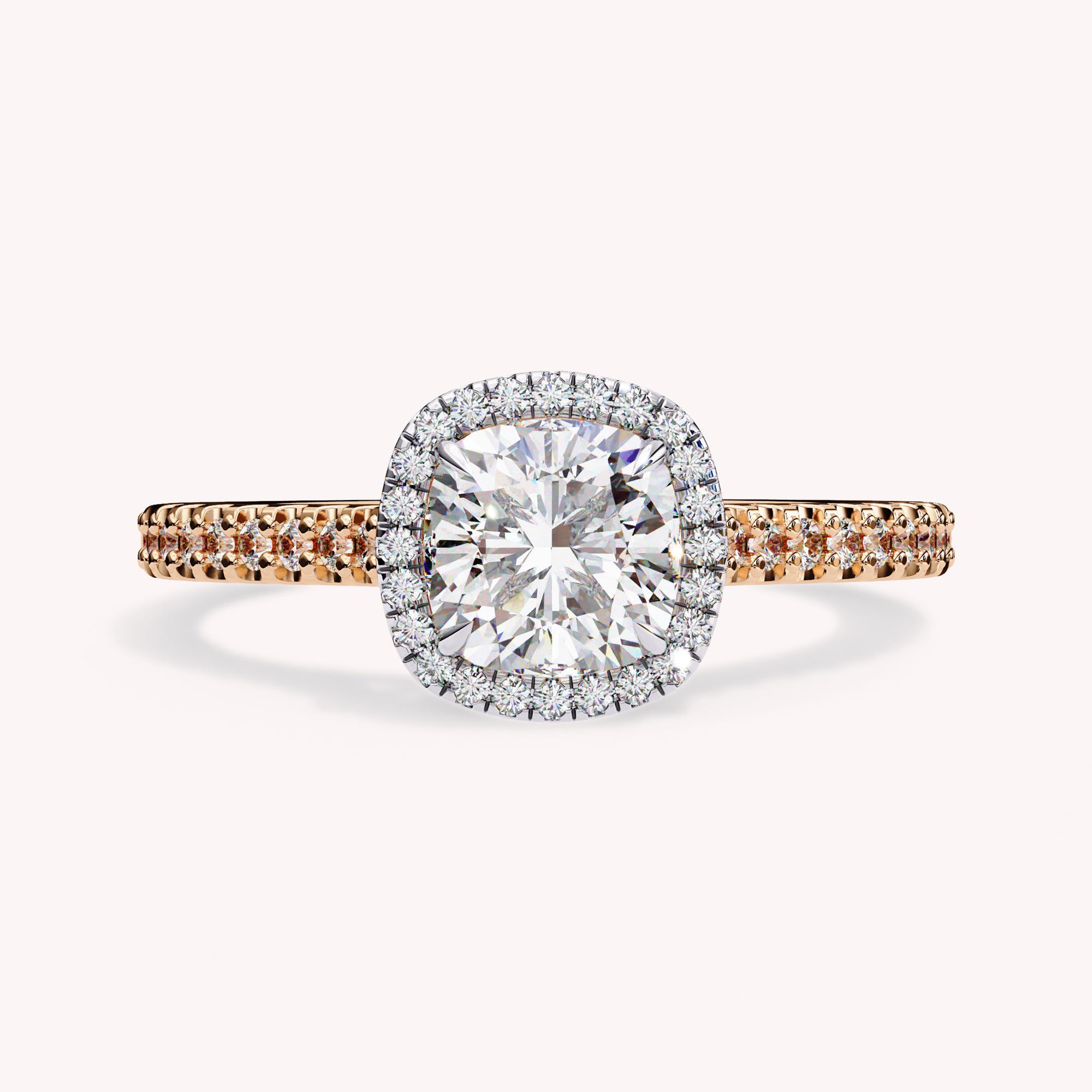 India Classic Halo Lab Grown Diamond Engagement Ring