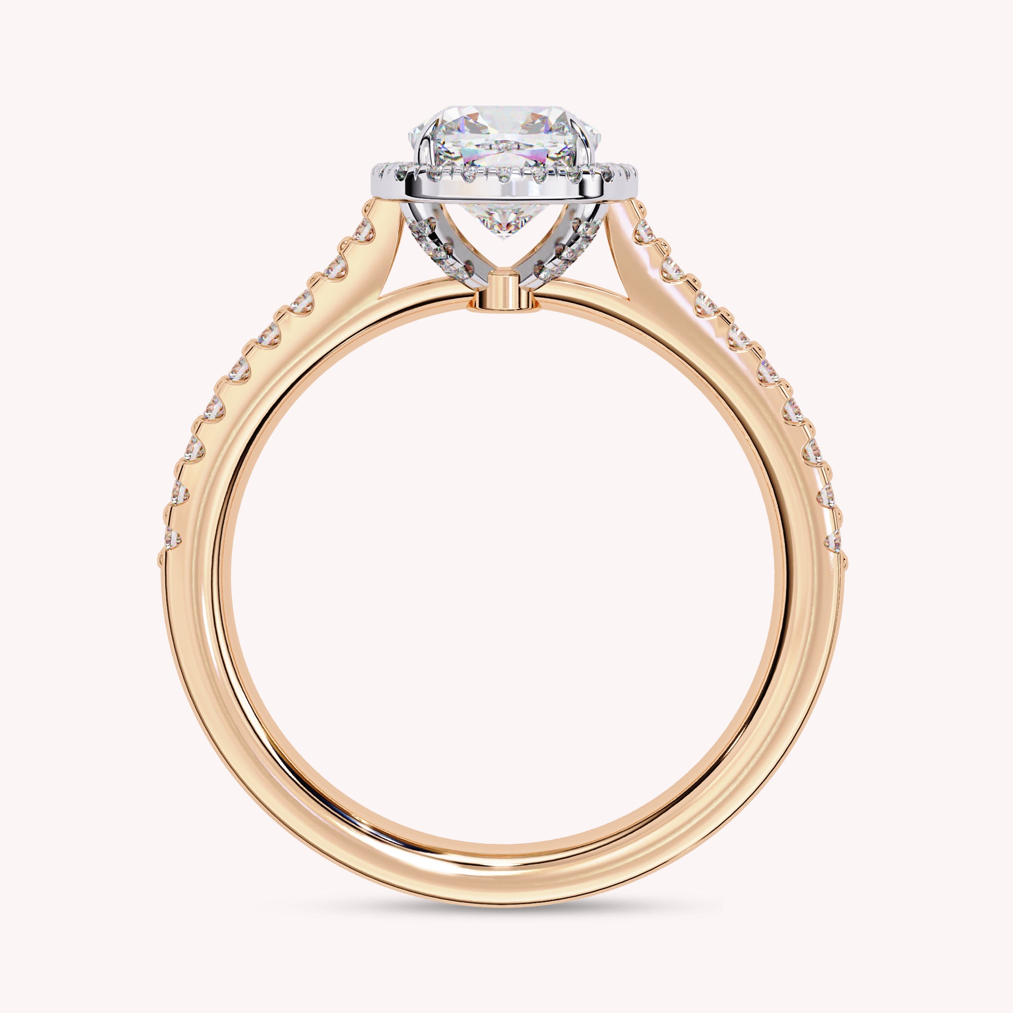 India Classic Halo Lab Grown Diamond Engagement Ring