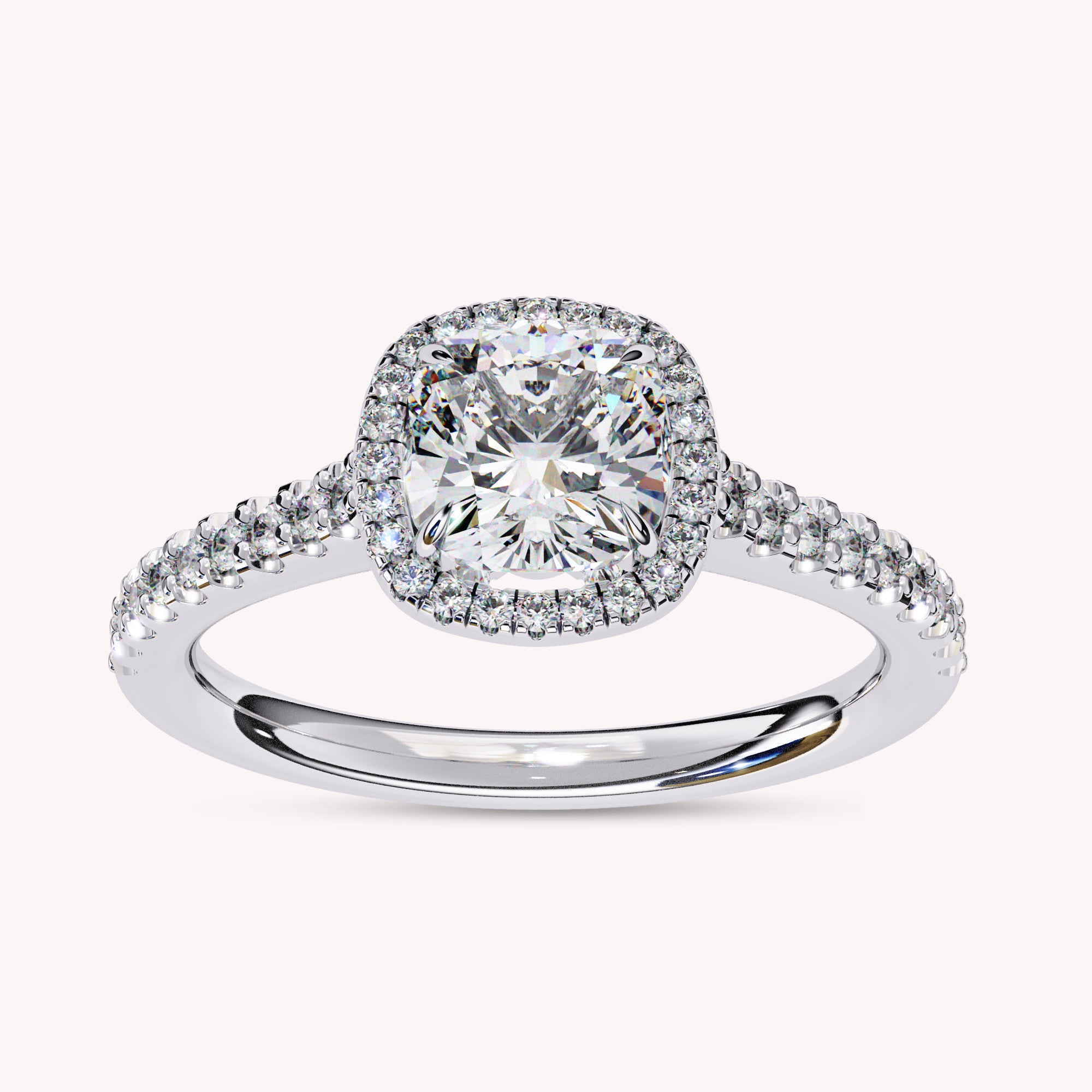 India Classic Halo Lab Grown Diamond Engagement Ring