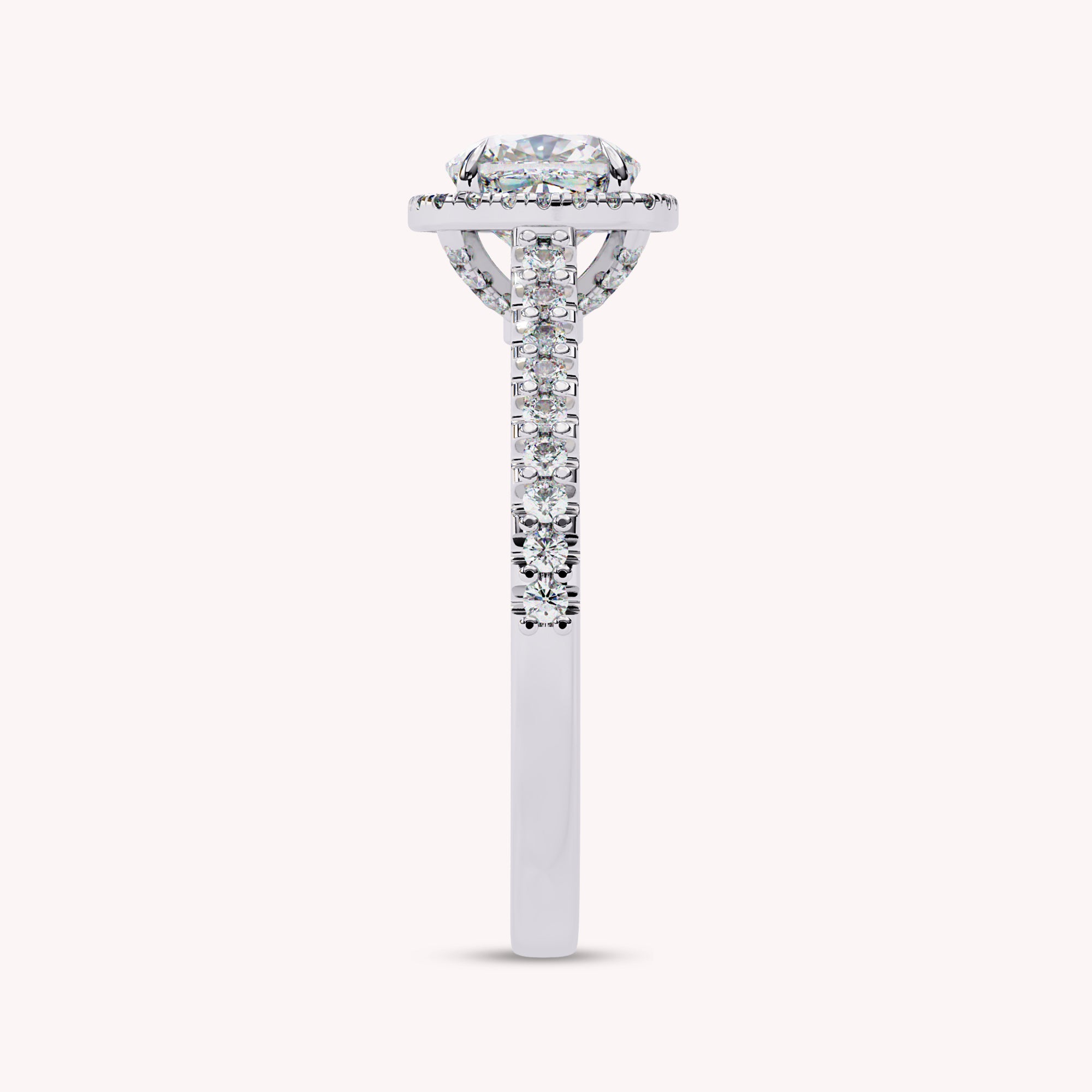 India Classic Halo Lab Grown Diamond Engagement Ring