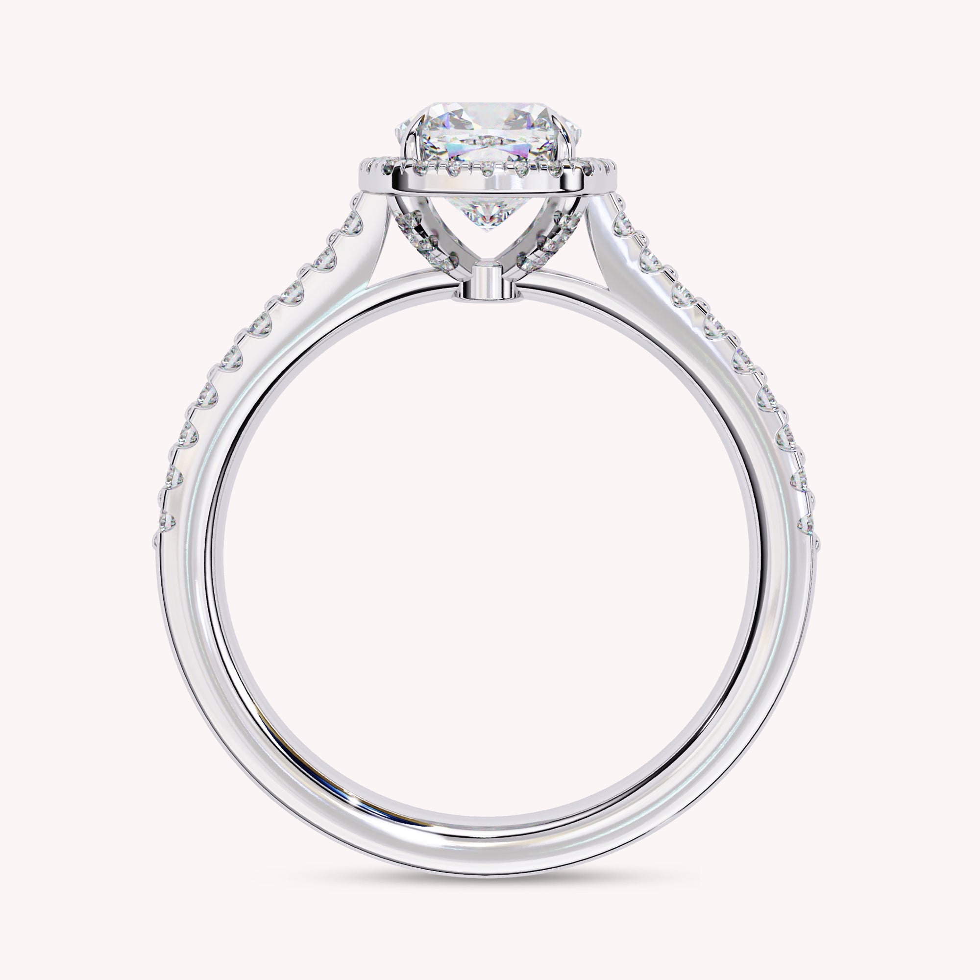 India Classic Halo Lab Grown Diamond Engagement Ring