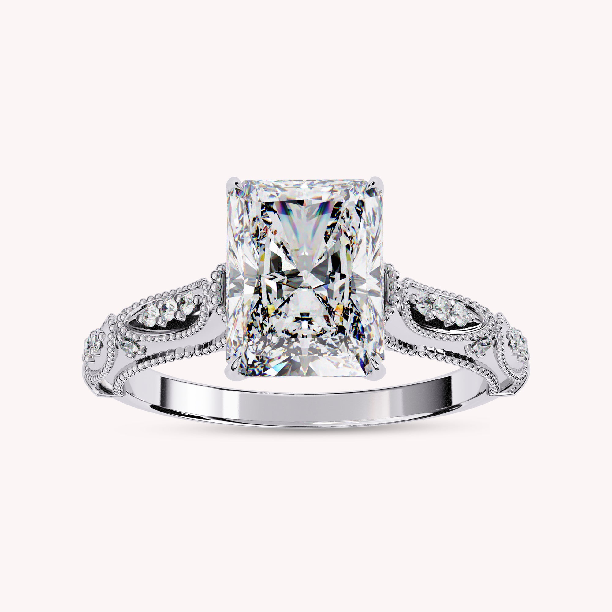 Robert Beaded Solitaire Lab Grown Diamond Engagement Ring