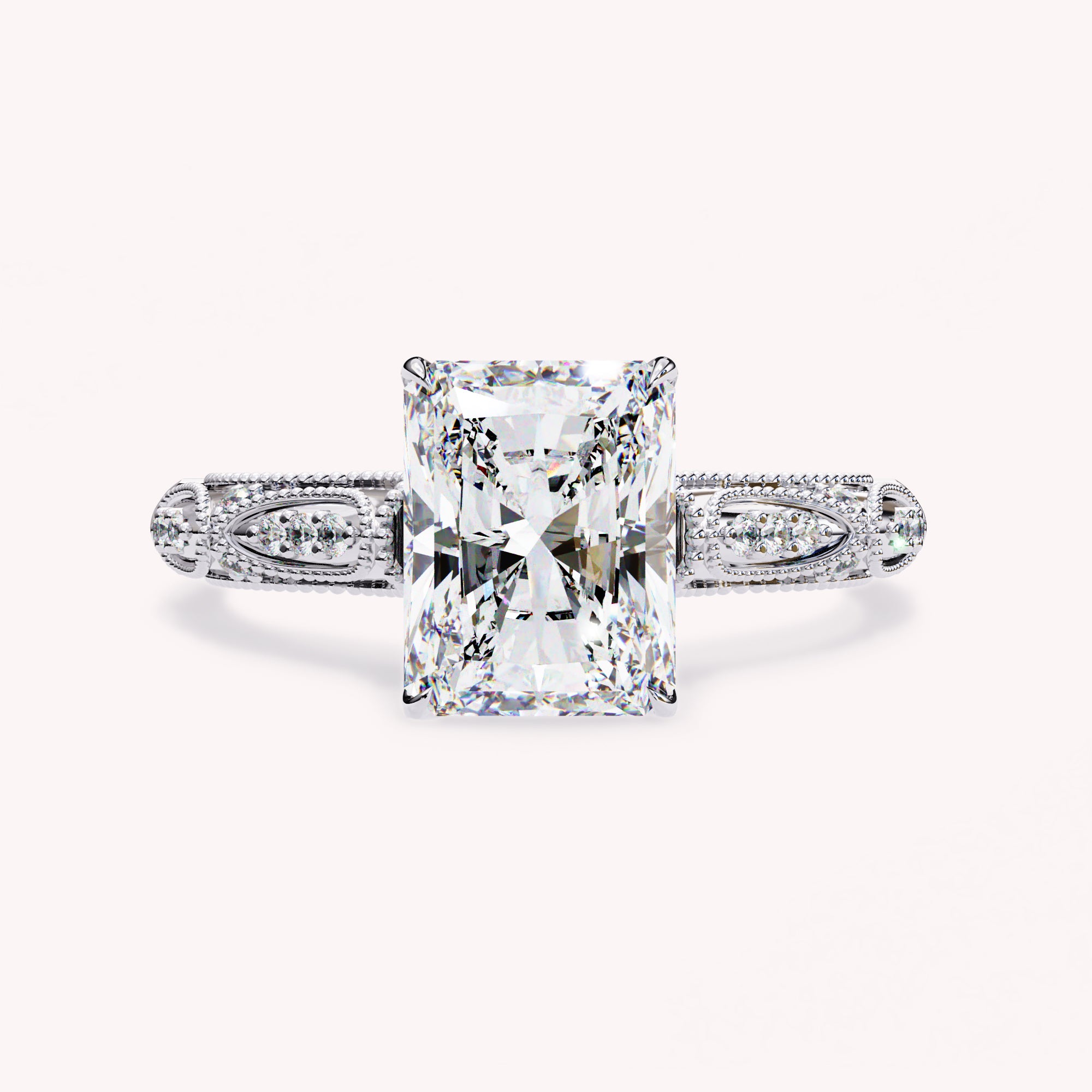 Robert Beaded Solitaire Lab Grown Diamond Engagement Ring