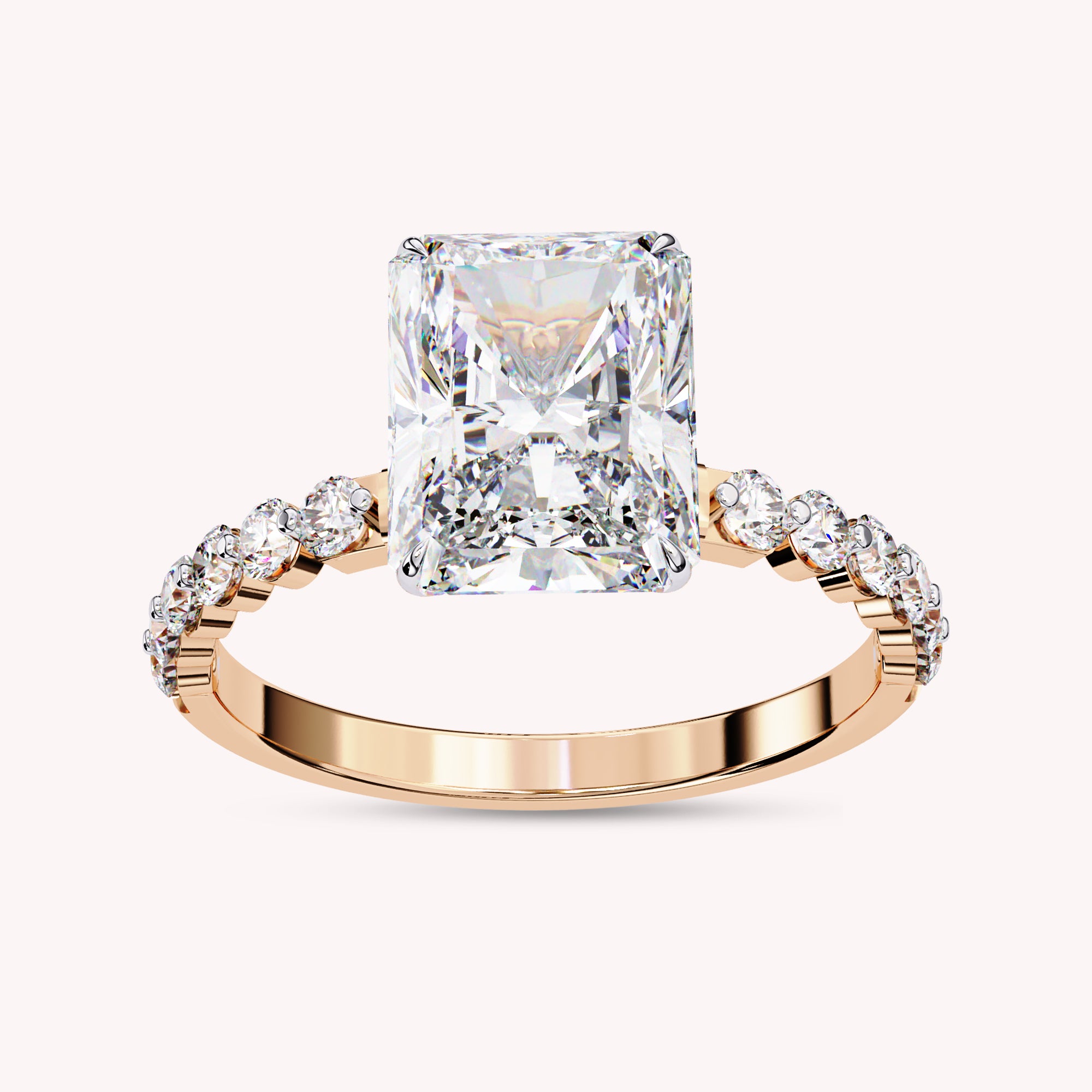 Marion Half Eternity Emerald Cut Lab Grown Diamond Engagement Ring