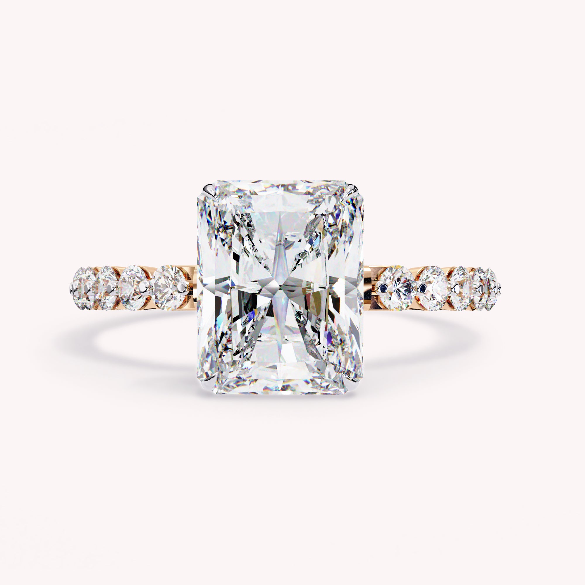 Marion Half Eternity Emerald Cut Lab Grown Diamond Engagement Ring