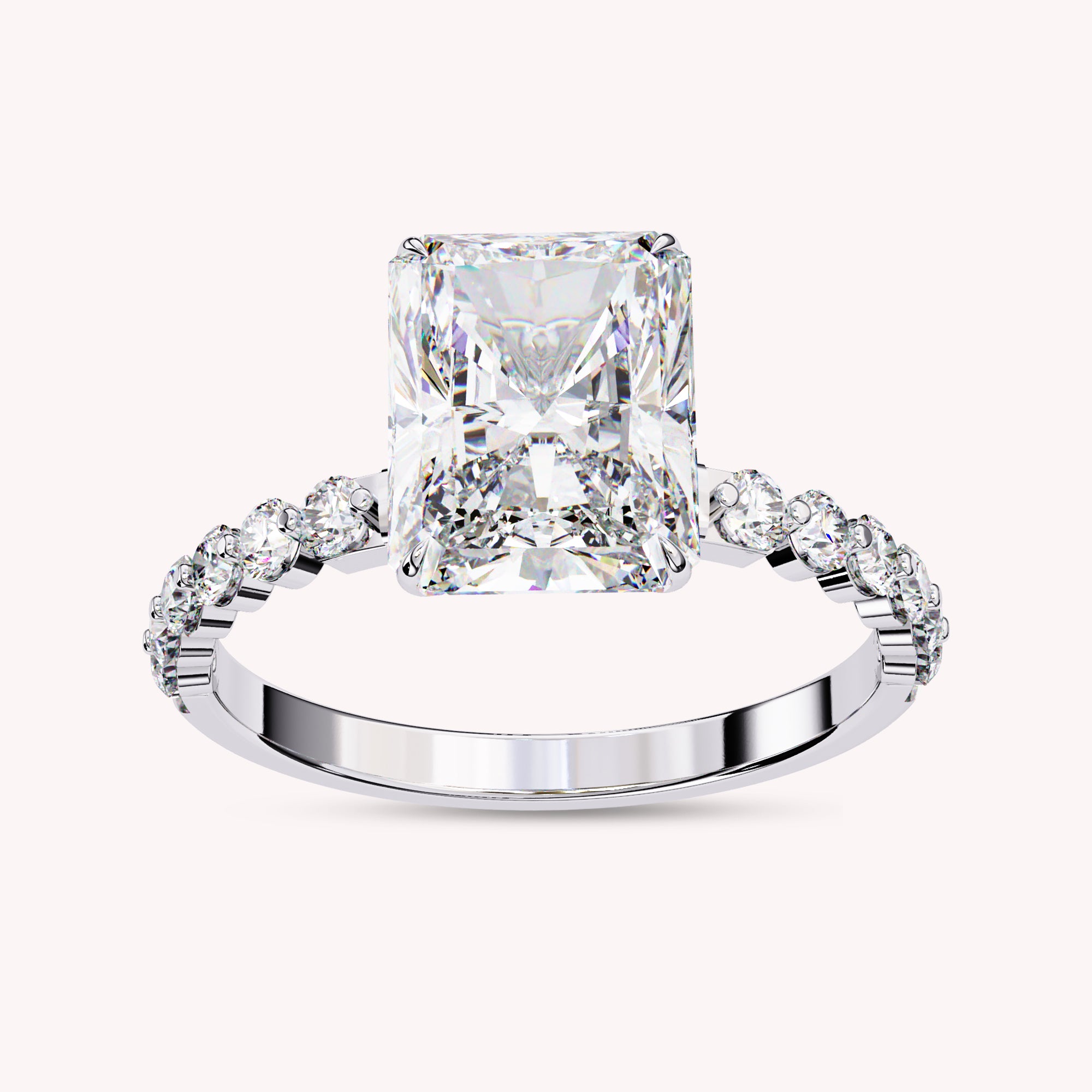 Marion Half Eternity Emerald Cut Lab Grown Diamond Engagement Ring