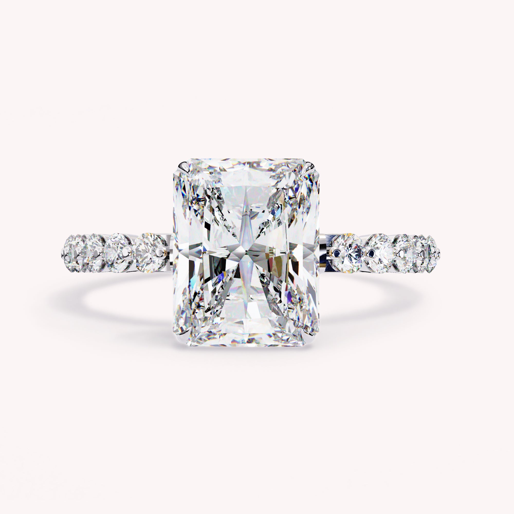 Marion Half Eternity Emerald Cut Lab Grown Diamond Engagement Ring