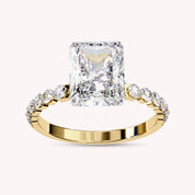 Marion Half Eternity Emerald Cut Lab Grown Diamond Engagement Ring