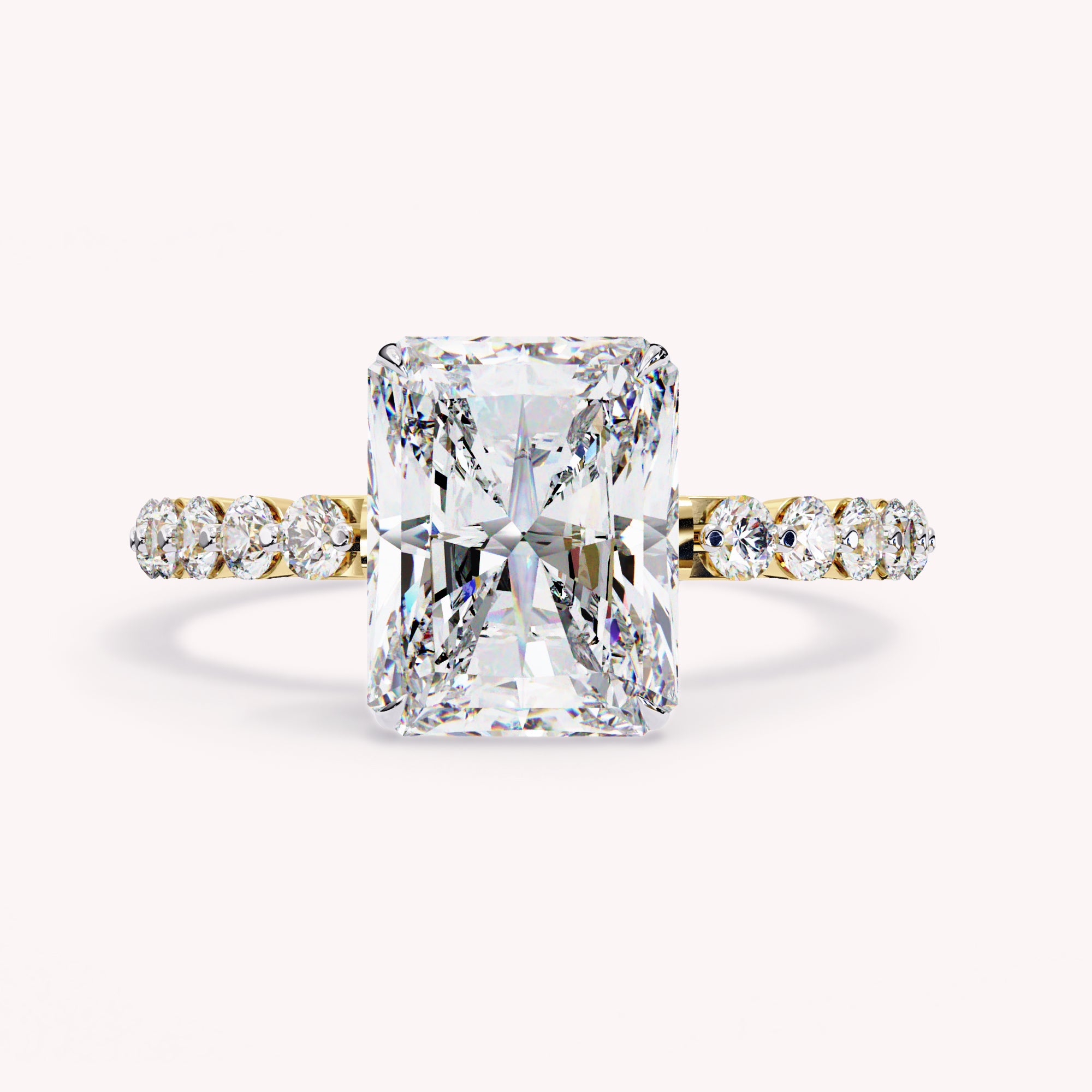 Marion Half Eternity Emerald Cut Lab Grown Diamond Engagement Ring