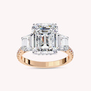 Leda 3 Stone Hidden Halo Lab Grown Diamond Engagement Ring