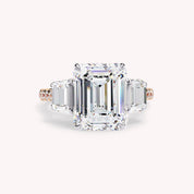 Leda 3 Stone Hidden Halo Lab Grown Diamond Engagement Ring