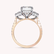 Leda 3 Stone Hidden Halo Lab Grown Diamond Engagement Ring