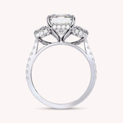 Leda 3 Stone Hidden Halo Lab Grown Diamond Engagement Ring