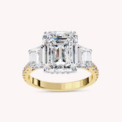 Leda 3 Stone Hidden Halo Lab Grown Diamond Engagement Ring