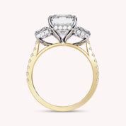 Leda 3 Stone Hidden Halo Lab Grown Diamond Engagement Ring