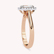 Eunice Radiant Cut Floral Halo Lab Grown Diamond Engagement Ring