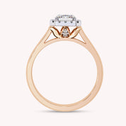 Eunice Radiant Cut Floral Halo Lab Grown Diamond Engagement Ring