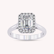 Eunice Radiant Cut Floral Halo Lab Grown Diamond Engagement Ring