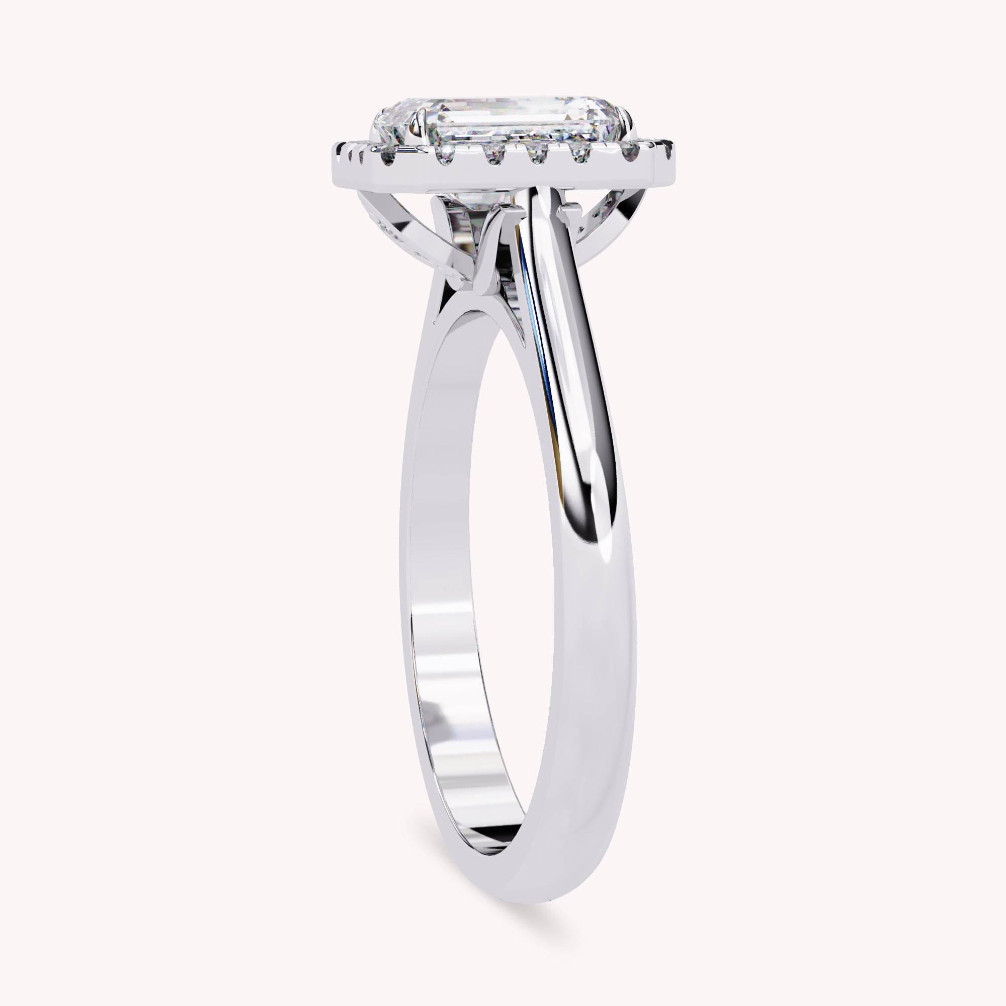 Eunice Radiant Cut Floral Halo Lab Grown Diamond Engagement Ring