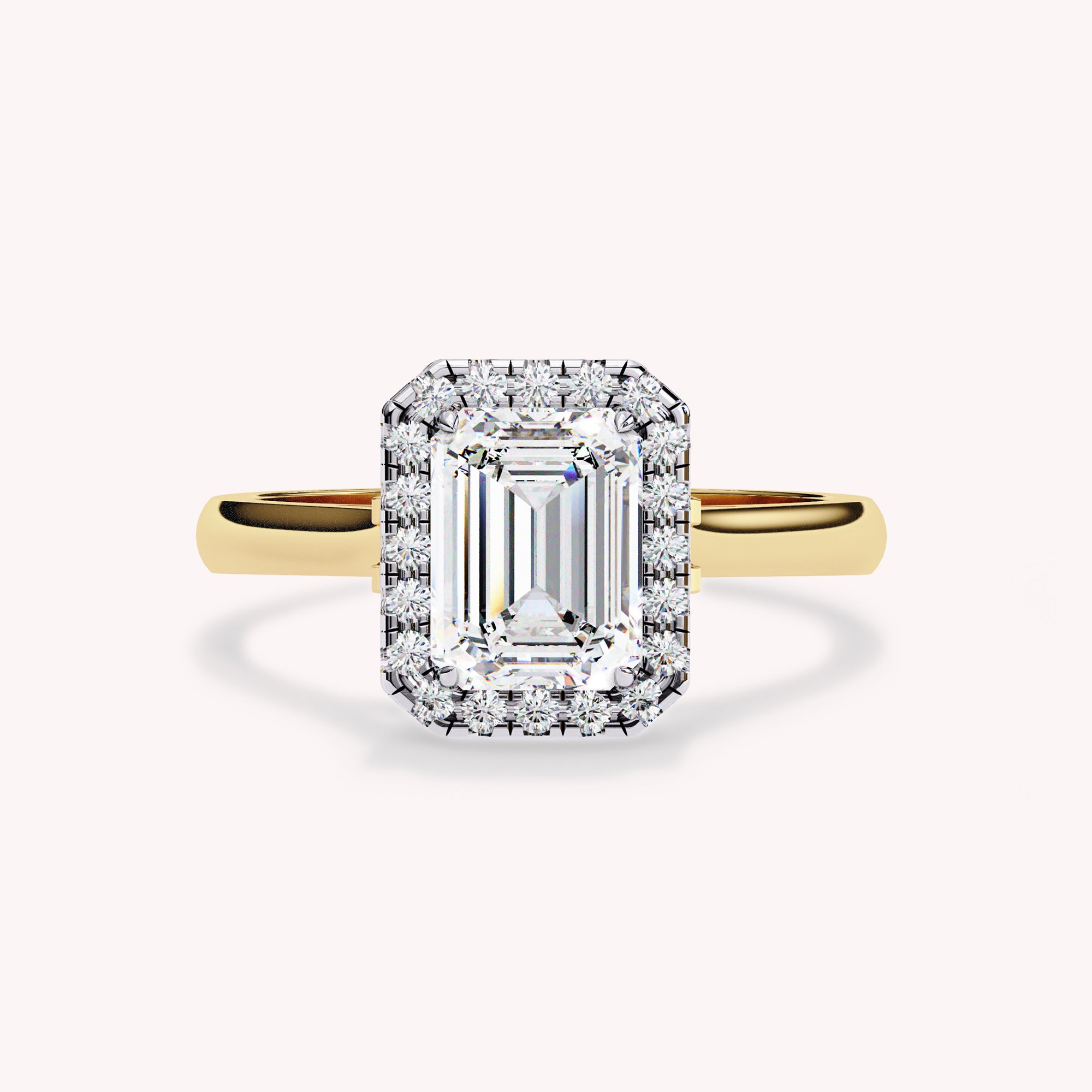 Eunice Radiant Cut Floral Halo Lab Grown Diamond Engagement Ring