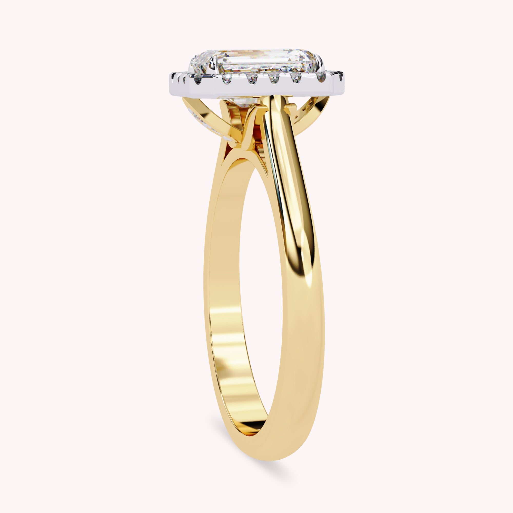 Eunice Radiant Cut Floral Halo Lab Grown Diamond Engagement Ring