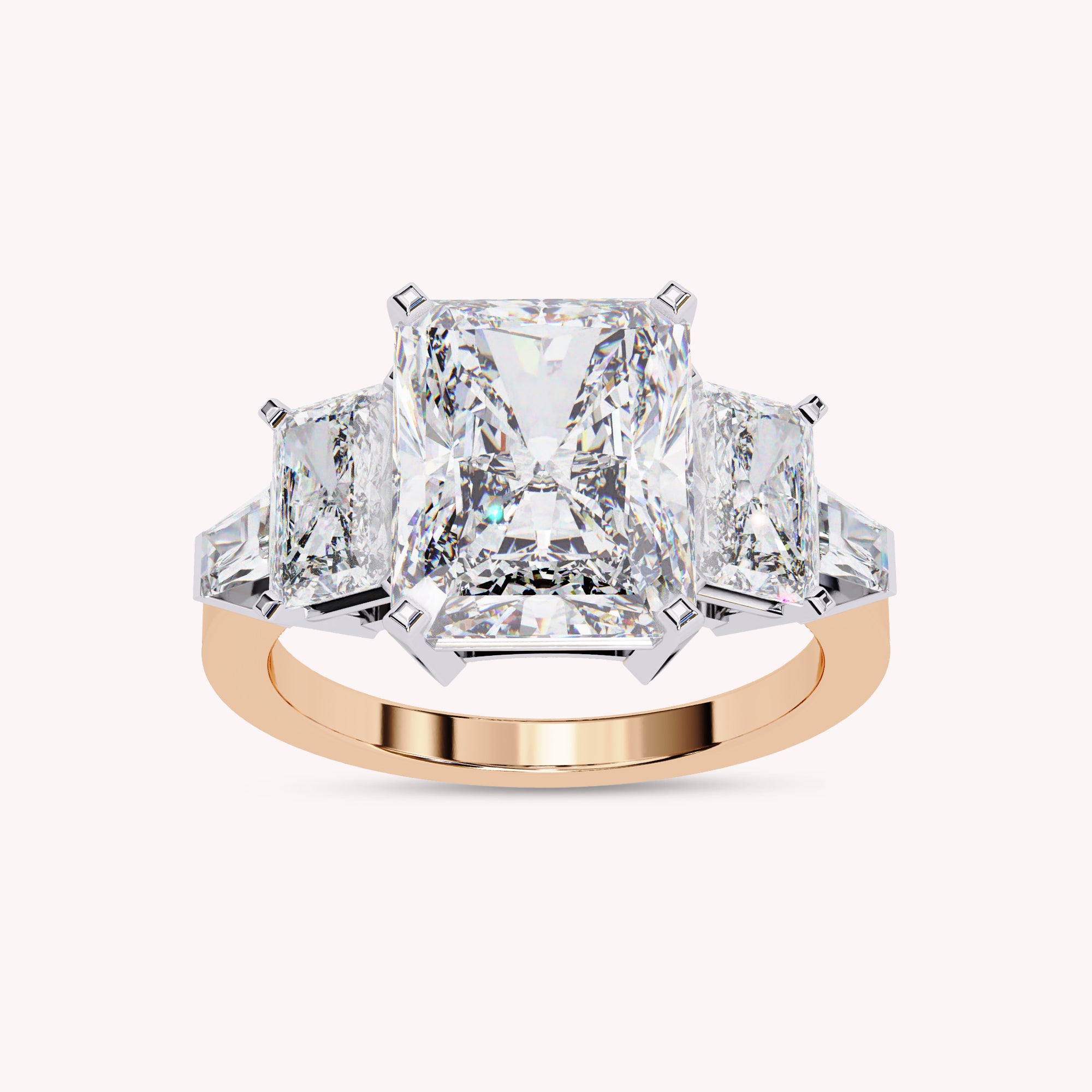 Esmarie Five Stone Radiant Cut Lab Grown Diamond Engagement Ring