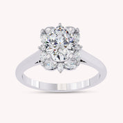 Leya Vantage Halo Oval Cut Lab Grown Diamond Engagement Ring