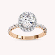 Eris Half Eternity Oval Cut Lab Grown Diamond Engagement Ring