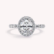 Eris Half Eternity Oval Cut Lab Grown Diamond Engagement Ring