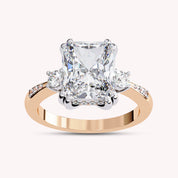 Elisabeth 3 Stone Hidden Halo Lab Grown Diamond Engagement Ring