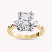 Elisabeth 3 Stone Hidden Halo Lab Grown Diamond Engagement Ring