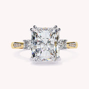 Elisabeth 3 Stone Hidden Halo Lab Grown Diamond Engagement Ring