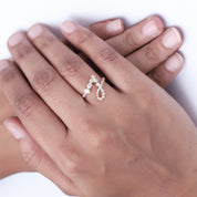 Bubble Round Lab Grown Diamond Initial Letter Ring