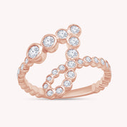 Bubble Round Lab Grown Diamond Initial Letter Ring
