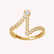 Bubble Round Lab Grown Diamond Initial Letter Ring