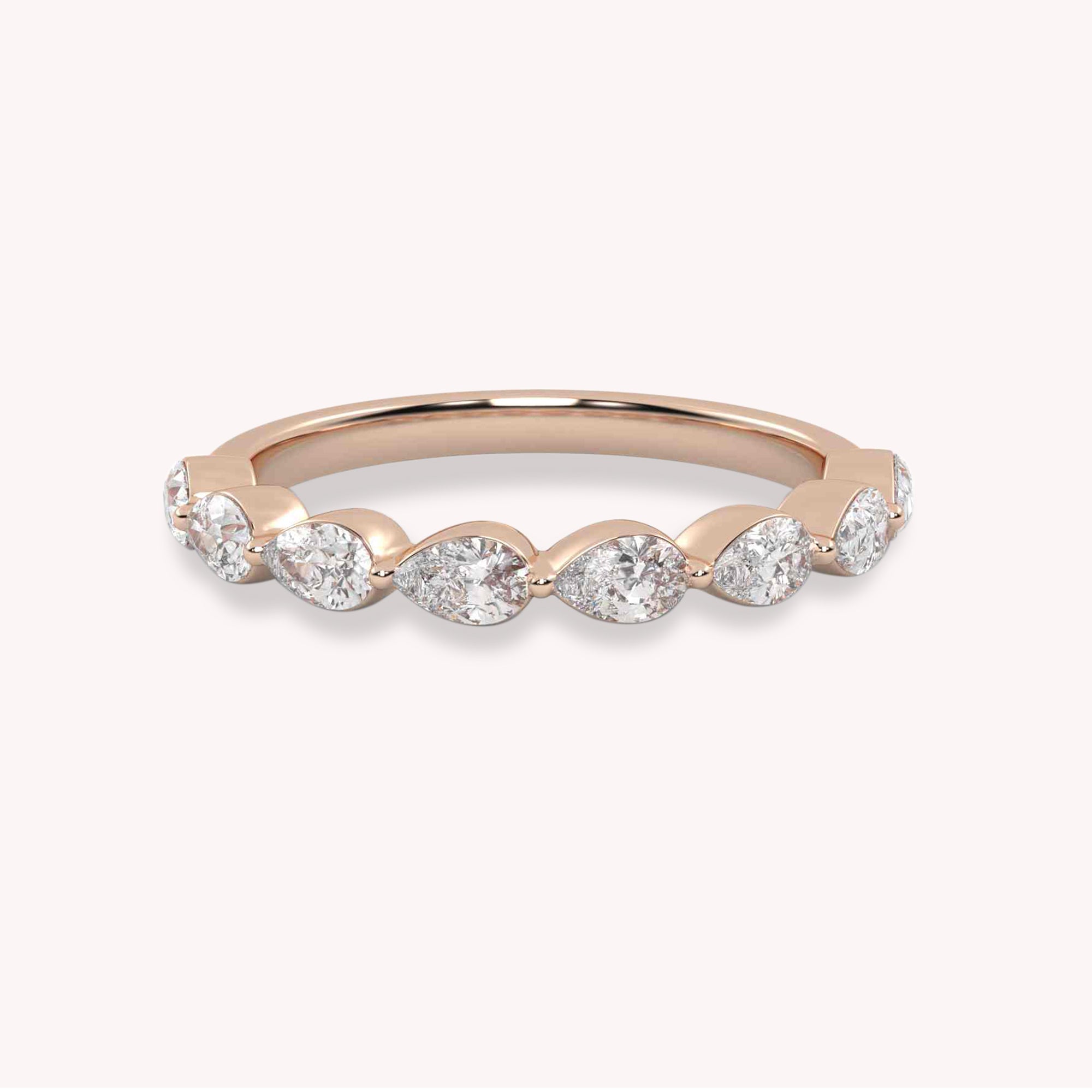 IGI Certified Lab Grown Diamond Half Eternity Pear Ring